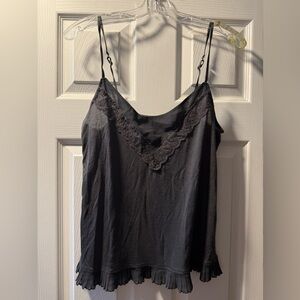 American Eagle Gray Lace Trim Cami Top Excellent Condition Sz M